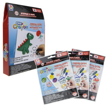 Clay Crayon. Набор тесто-мелков "Динозавр" (3 цвета по 30 гр) в кор. 13,9x19x3 см арт.Т19012
