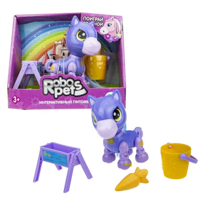 RoboPets. Игривый пони со звук.эффектами фиолетовый, 3 бат LR44 в комп. арт.Т16977