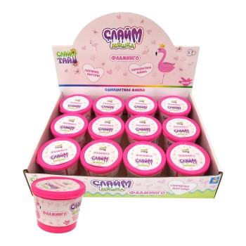 Слайм-мяшка "Фламинго" с сюрпризом, 100 гр, д/б арт.Т16589 /12