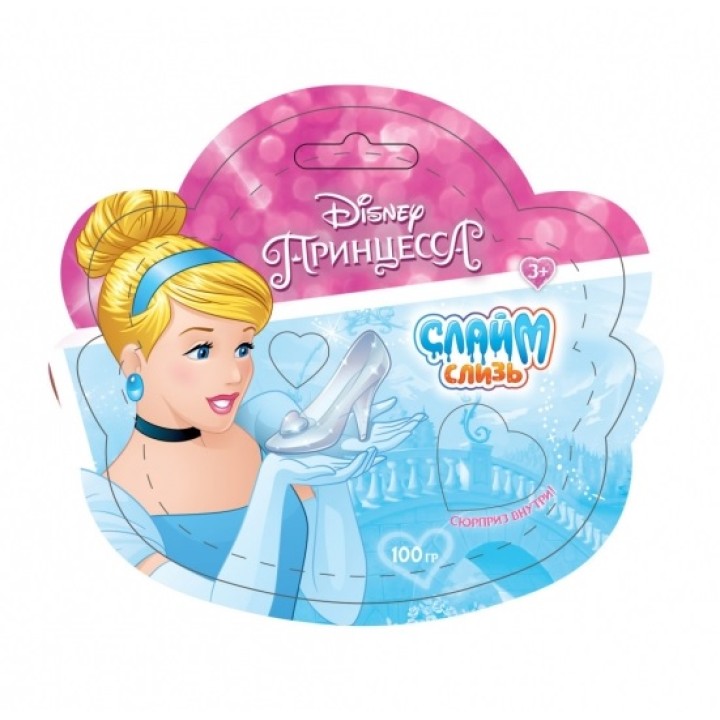 Слайм. Слизь "Принцессы Дисней" в пакете с европодвесом 100 гр, арт.Т16257