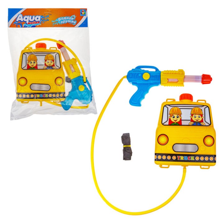 Аквамания. Водное оружие "Пожарная команда" с рюкзаком-ёмкостью (оружие 25,5х13,5х3,5 см) арт.Т20118