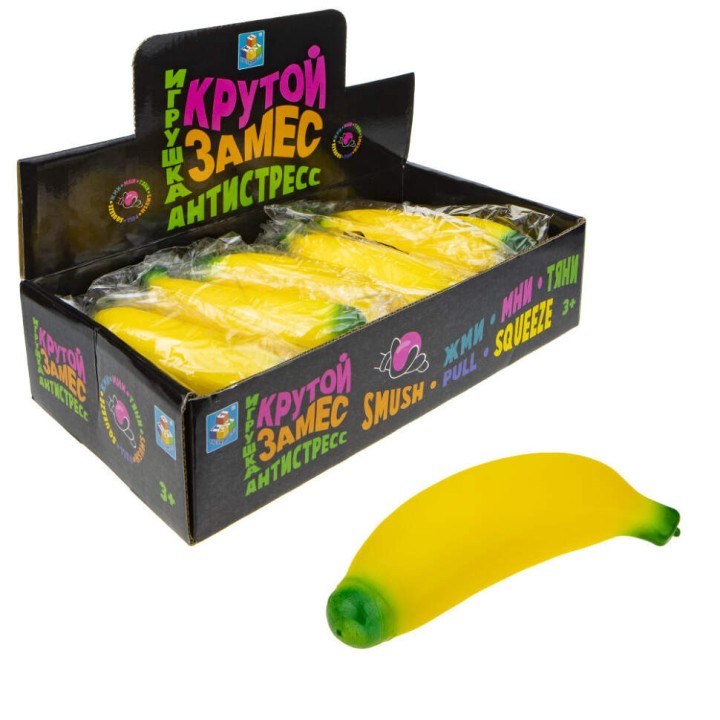 Крутой замес. Жмяка "Банан" 12см, 12 шт д/бокс (поштучно) арт.Т15931