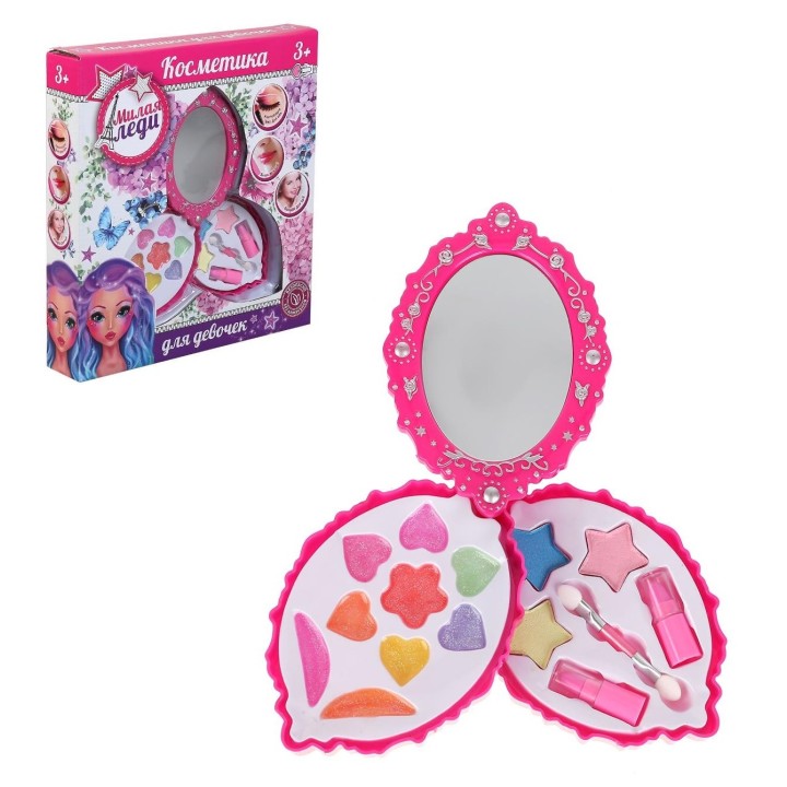 Милая леди. Косметика для девочек тени для век, блеск для губ, помада в кор. арт.ZY1108114-ML