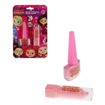 Милая леди. Косметика для девочек "Сказочный патруль" лак, розов.помада, блист. арт.NPP-210+LSG-P-SP
