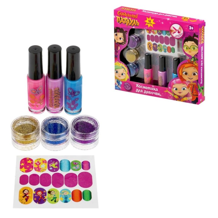 Милая леди. Косметика для девочек "Сказочный патруль" наб. д/маник лак,накл,блестк арт.B1410572-R-SP