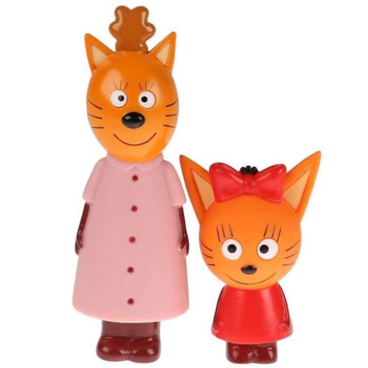 Капитошка. Игрушка для ванны "Три Кота" (мама и карамелька), 2шт. сетка арт.LX18004