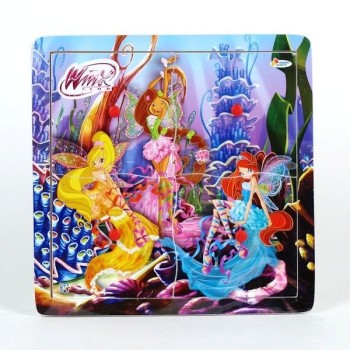 Играем вместе. Деревянный пазл 4 эл. "WINX" арт.DIIV-PUZ-04E (Старая цена 166,32)