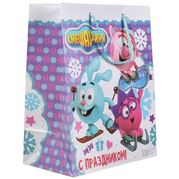 Играем Вместе. Пакет подарочный "Смешарики. С Праздником!" 26х32х14см, глянц арт.CLRBG-SMENY-02-1