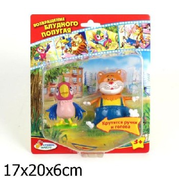 Играем вместе. Набор из 2-х фигурок "Попугай Кеша и Кот" на блист. арт. F-06-R