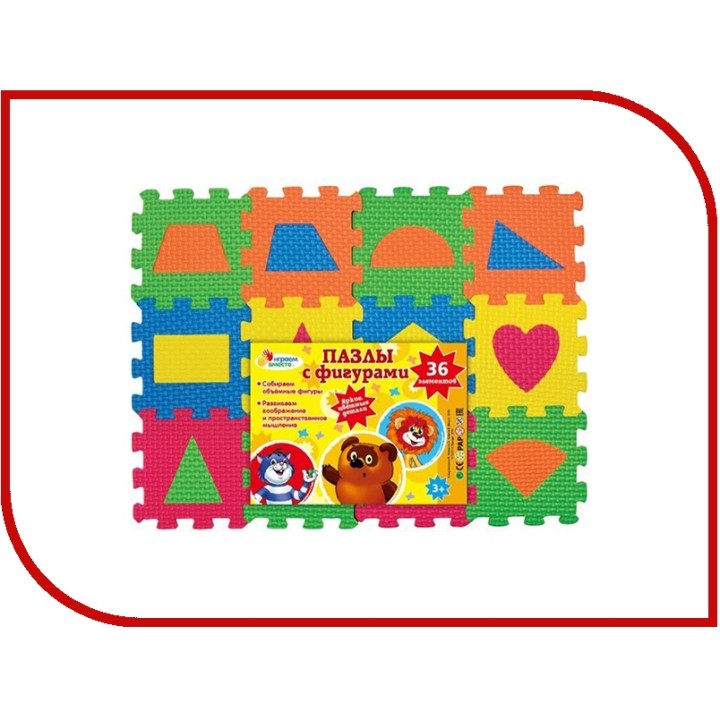 Играем вместе. Мини-коврик пазлы с буквами."Любимые герои " арт.D18591ABC-CRT 36 эл.
