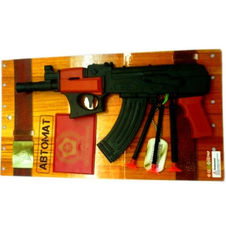 Играем вместе. Автомат-трещотка с присосками ,с удостоверением на блист. арт.B1384270-R