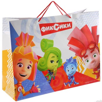 Играем вместе. Пакет подарочный "Фиксики" 46х61х20 см, бумаж.,глянцевый арт.CLRBG-FIX-05-1