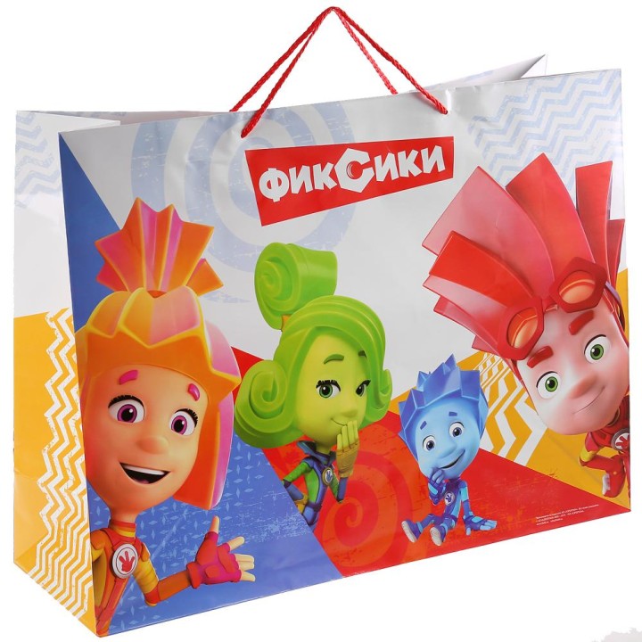 Играем вместе. Пакет подарочный "Фиксики" 46х61х20 см, бумаж.,глянцевый арт.CLRBG-FIX-05-1