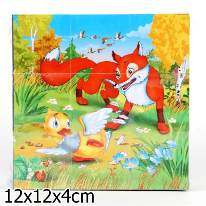 Играем вместе. Кубики 9 эл. "Русские сказки" в пленке арт.01409