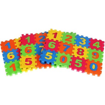Играем вместе. Мини-коврик Пазлы с цифрами. "Любимые герои." арт.D18587NUM-CRT 36 эл.. , Р-Р 30*30С