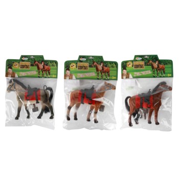 Диалоги о животных. Лошадь флокированное покрытие, с аксесс. в асс-те. 19см. арт.33/34/35R