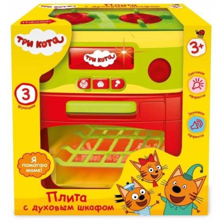 Играем вместе. Плита "Три кота." арт.B1419392-R на бат. свет+звук в кор.