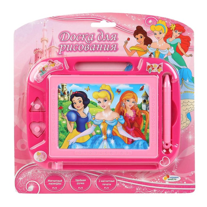 Играем вместе. Доска для рисования "Принцессы" магнитная 2 печати арт.HS8006KPF