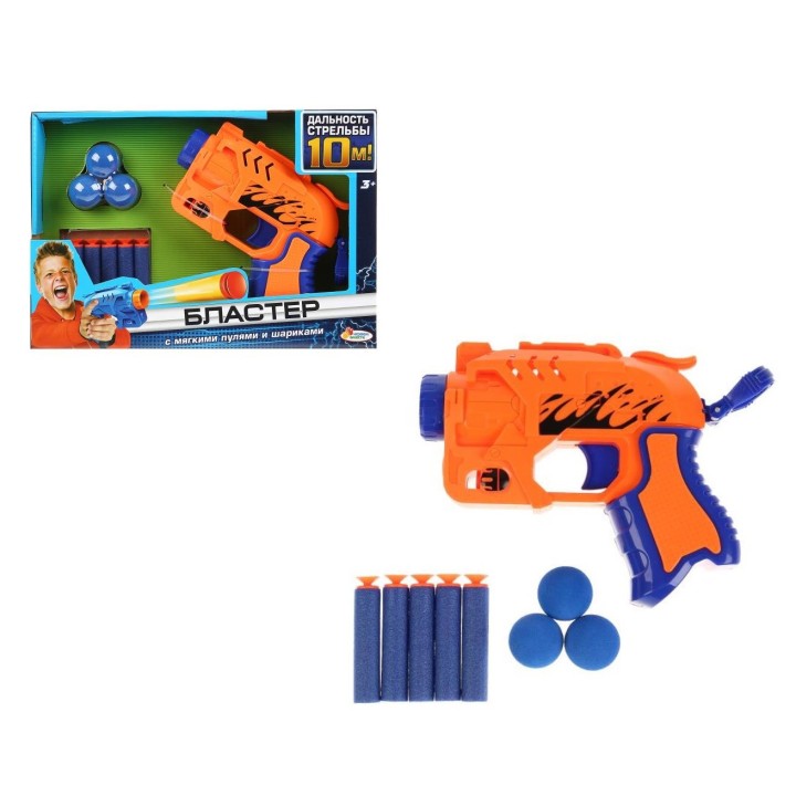 Играем вместе. Бластер с мягкими пулями и шариками, 2 вида арт.B1891525-R