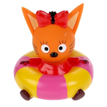 Капитошка. Игрушка для ванны "Три Кота Карамелька" на круге в сетке арт.LXMKAR-02TC