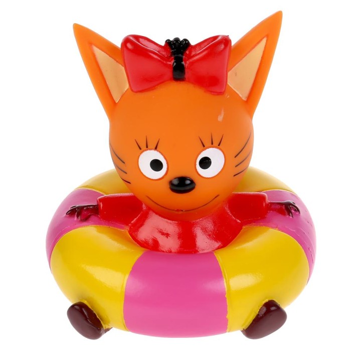 Капитошка. Игрушка для ванны "Три Кота Карамелька" на круге в сетке арт.LXMKAR-02TC