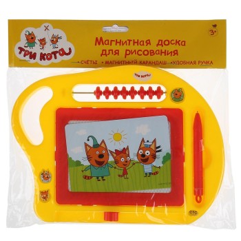 Играем вместе. Доска для рисования "Три кота" магнитная, счеты арт.B1638242-3CATS