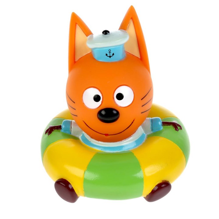 Капитошка. Игрушка для ванны "Три Кота Коржик" на круге в сетке арт.LXMKOR-02TC