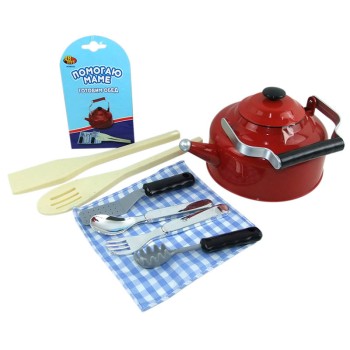 Помогаю Маме. Набор посуды для кухни, 8 пр., в сетке, 19х17х11 см арт.PT-00112(3331)