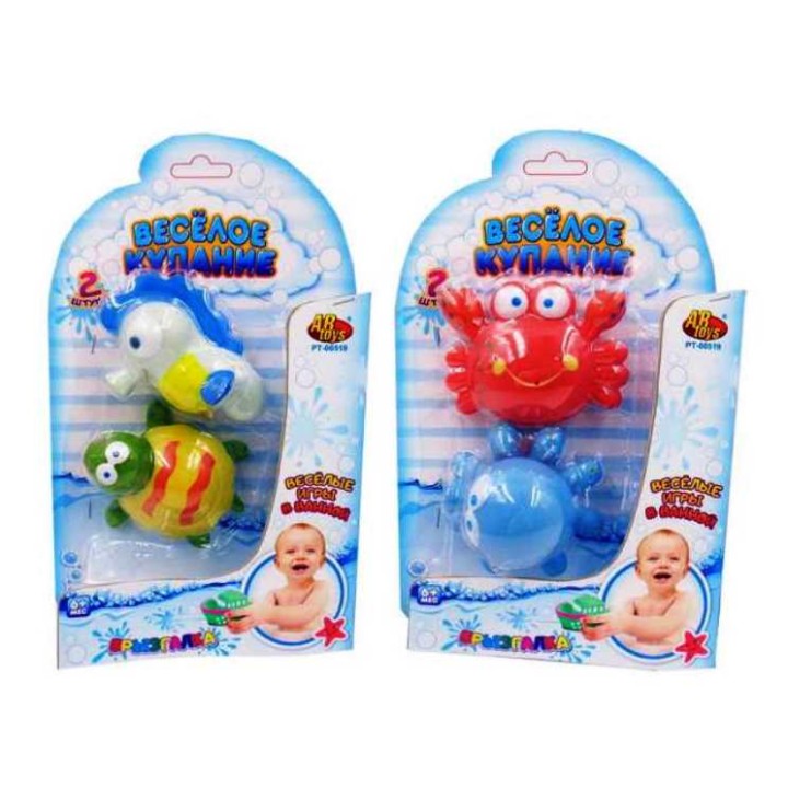 Веселое купание. Игрушка- брызгалка для ванной, 2 предм. в ассорт. арт.PT-00519(WA-C7549)