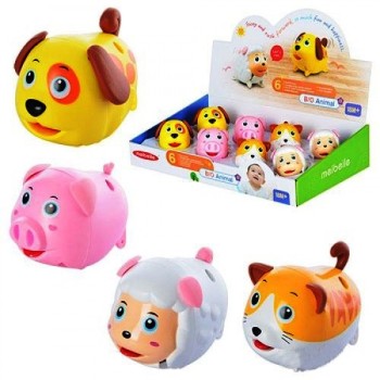 Фигурки животных (собачка, котенок, свинка, овечка), в дисплее, поштучно арт.4101