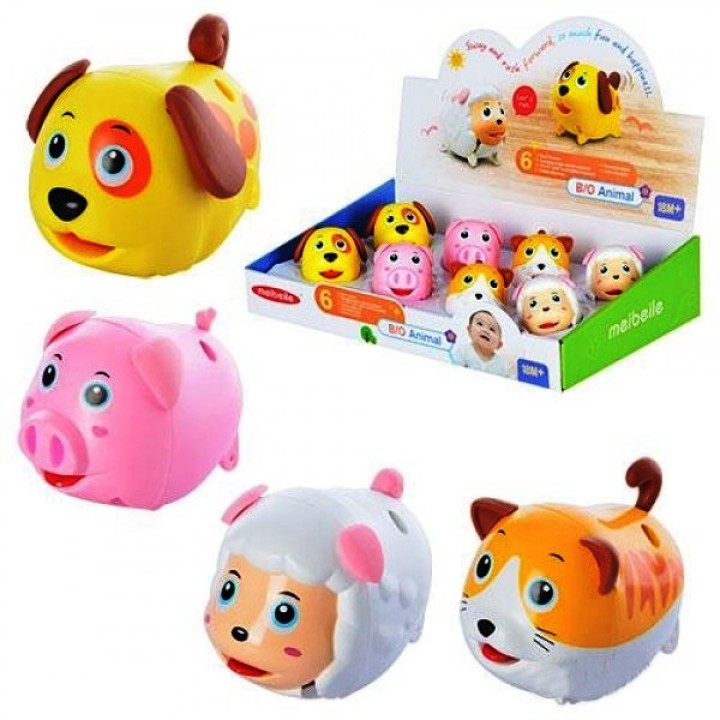 Фигурки животных (собачка, котенок, свинка, овечка), в дисплее, поштучно арт.4101