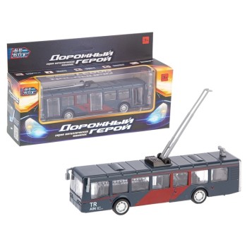 Beboy. Троллейбус инерц. (металл.), свет. и звук эффекты, открыв. двери, резин. покр арт.IT107328
