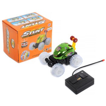 Машинка-перевёртыш р/у на пульте управ. светящ. колеса в/к 15*11*12,5 см арт.ZY168422