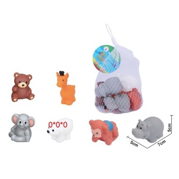 Набор игрушек для ванны "Животные" 6 шт. в сетке 12*10*5 см. арт.ZY942843