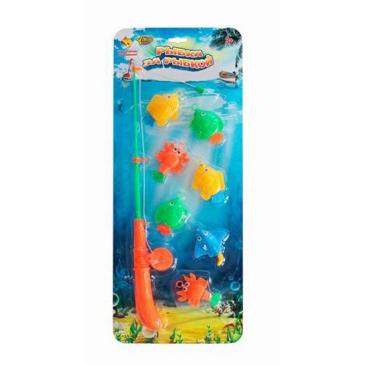 YakoToys. Игра "Рыбалка" (4 рыбки, скат, 2 креветки), в блист. 55*20 см арт.M1136