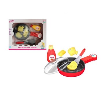 Girl's club. Набор "Повар" зажать на ручке сковор. кнопку, мен-ся свет звук еда и цвет. арт.IT106415