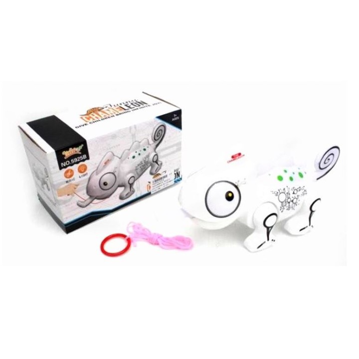 Интерактивная игрушка "Хамелеон" на бат. на поводке, свет. и звук. эффекты, в кор. арт.1989384