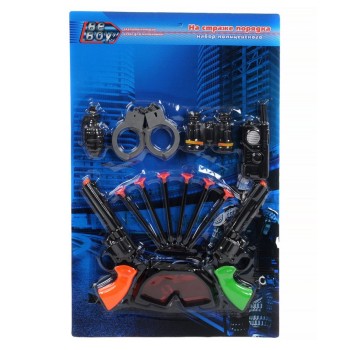 BeBoy. Набор "Полиция" в комплекте 13 предметов (2 пист, наручники и др.) на блист. арт.IT100554