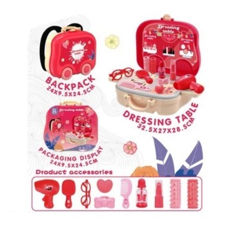 Набор "Модница" в рюкзаке (фен, расчески, очки, заколочки разм. столика: 32,5*27 см) арт.2002987