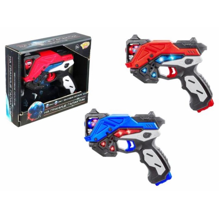 Бластер "На границе галактик" на бат.звук. и свет. эффект, цвет: синий, красный, арт.M9494