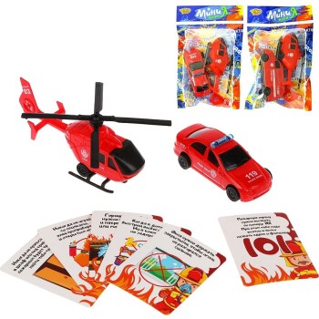 YakoToys. Набор "Пожарный" (2 предмета+ карточки) в пакете 15,5*23,5 см. арт.M7709F