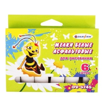 Мелки асфальтовые белые 6 штук, 12,3*2,2*10 см арт.КВР Асф 06Б