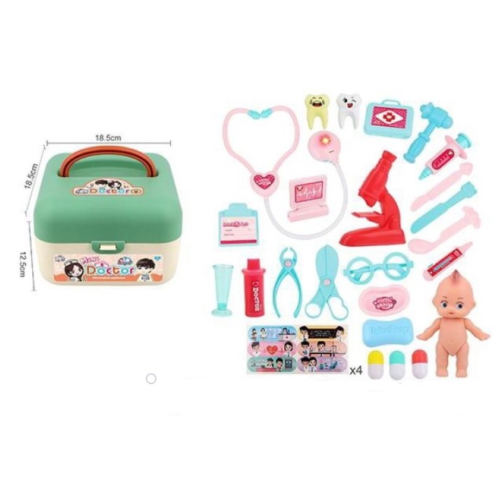 Набор "Доктор" в чемодане свет. и звук.эффекты, пупс в комп. 18,5*18,5*12,5 см. арт.2086729