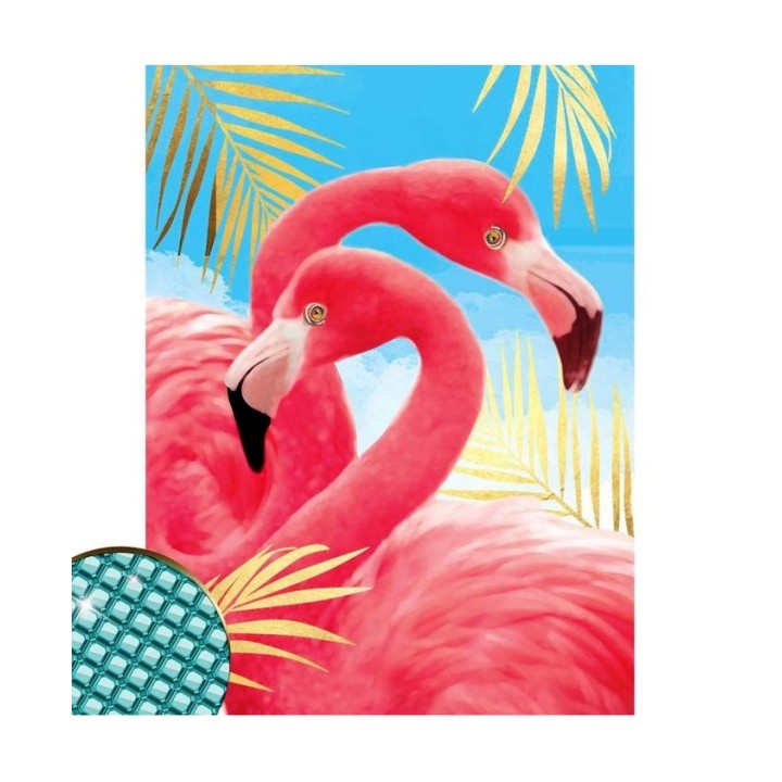 Школа талантов. Алмазная вышивка 30х40 см арт.3679122 "Фламинго" с полным заполнением на раме