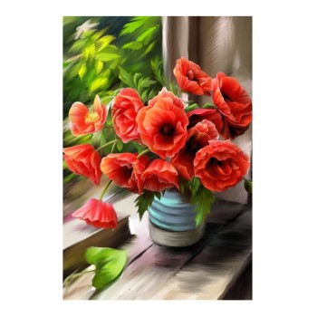 Школа талантов. Алмазная вышивка 20х30 см арт.5371212 "Маки" с полным заполнением (холст)