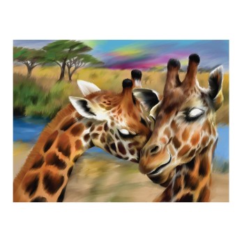 Школа талантов. Алмазная вышивка 30х40 см арт.5361597 "Жирафы" с полным заполнением (холст)