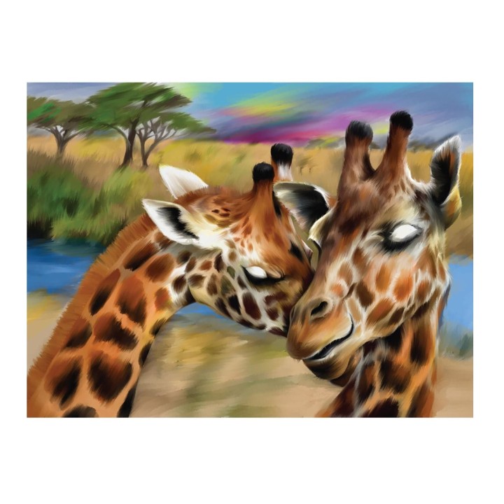 Школа талантов. Алмазная вышивка 30х40 см арт.5361597 "Жирафы" с полным заполнением (холст)