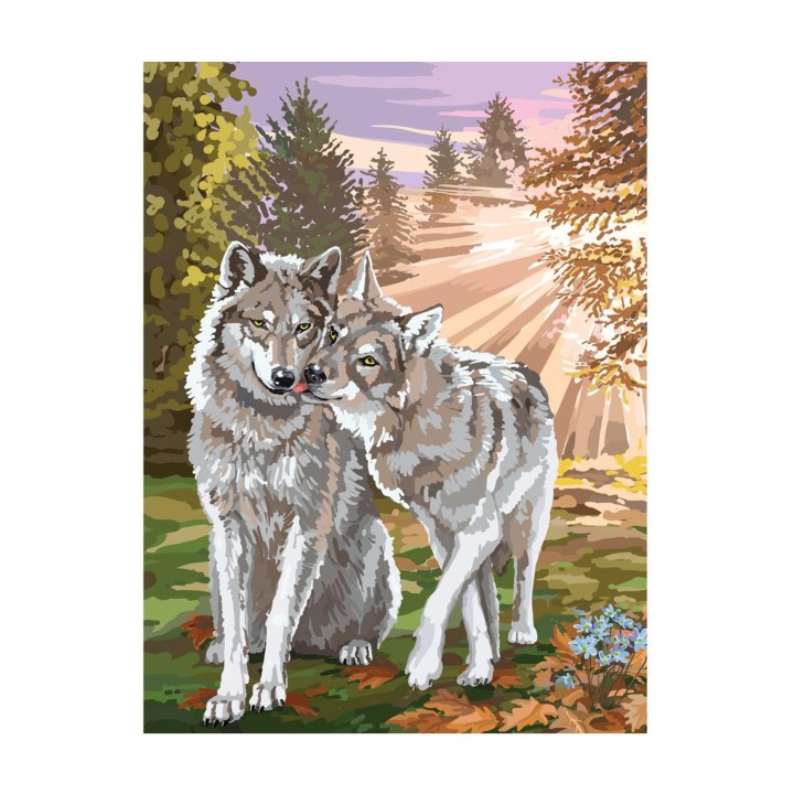 Школа талантов. Алмазная вышивка 30x40 см арт.5371221 "Волки" с полным заполнением на раме