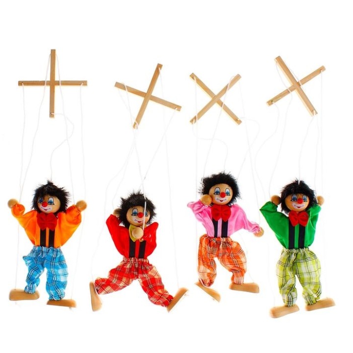 Сима.423587 Дергунчик-марионетка на ниточках "Клоун" (дерево)