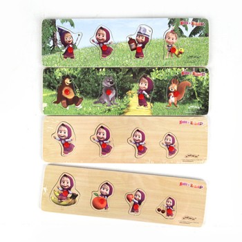 Маша и Медведь. Вкладыши GT8566 дерево, в пленке